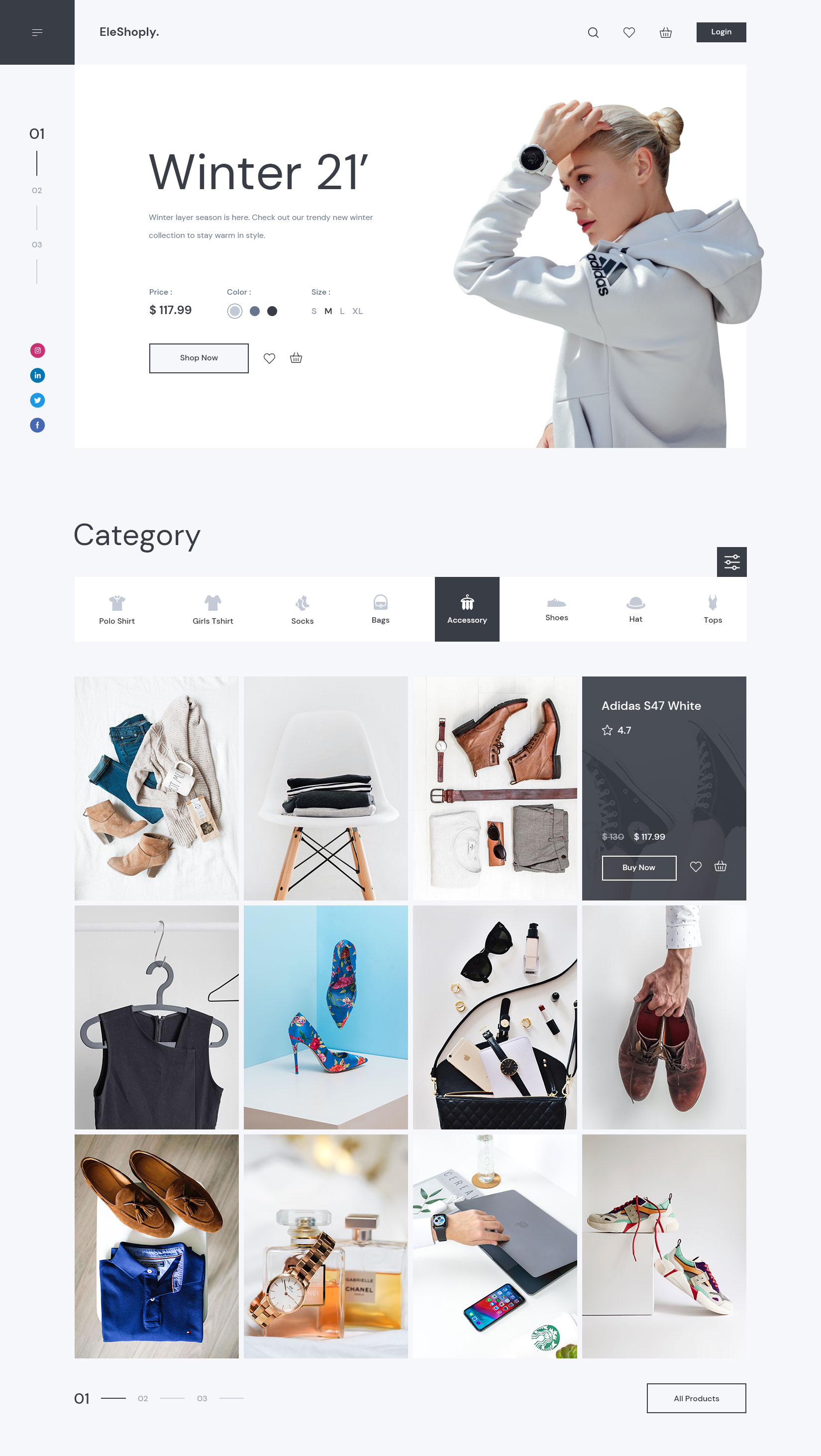 Store homepage mockup